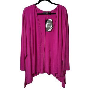 Attitudes Renee Cardigan Jacket Sz 5X Petite 5XP New Pink Pockets  Career Casual